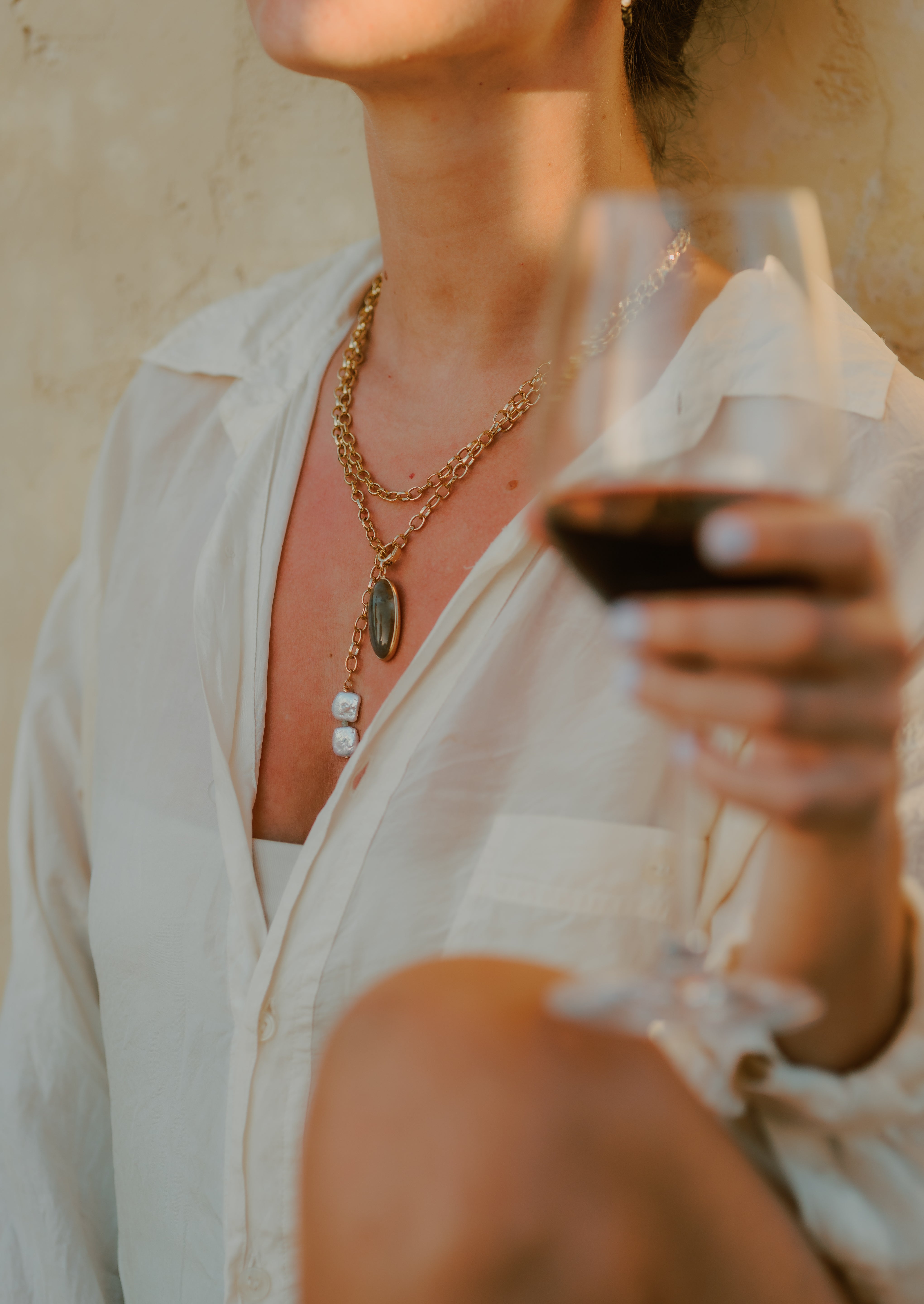 Ivy + Pearl Link Necklace