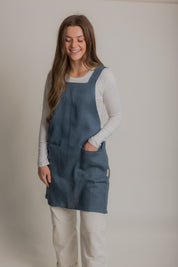 Linen Crossback Apron