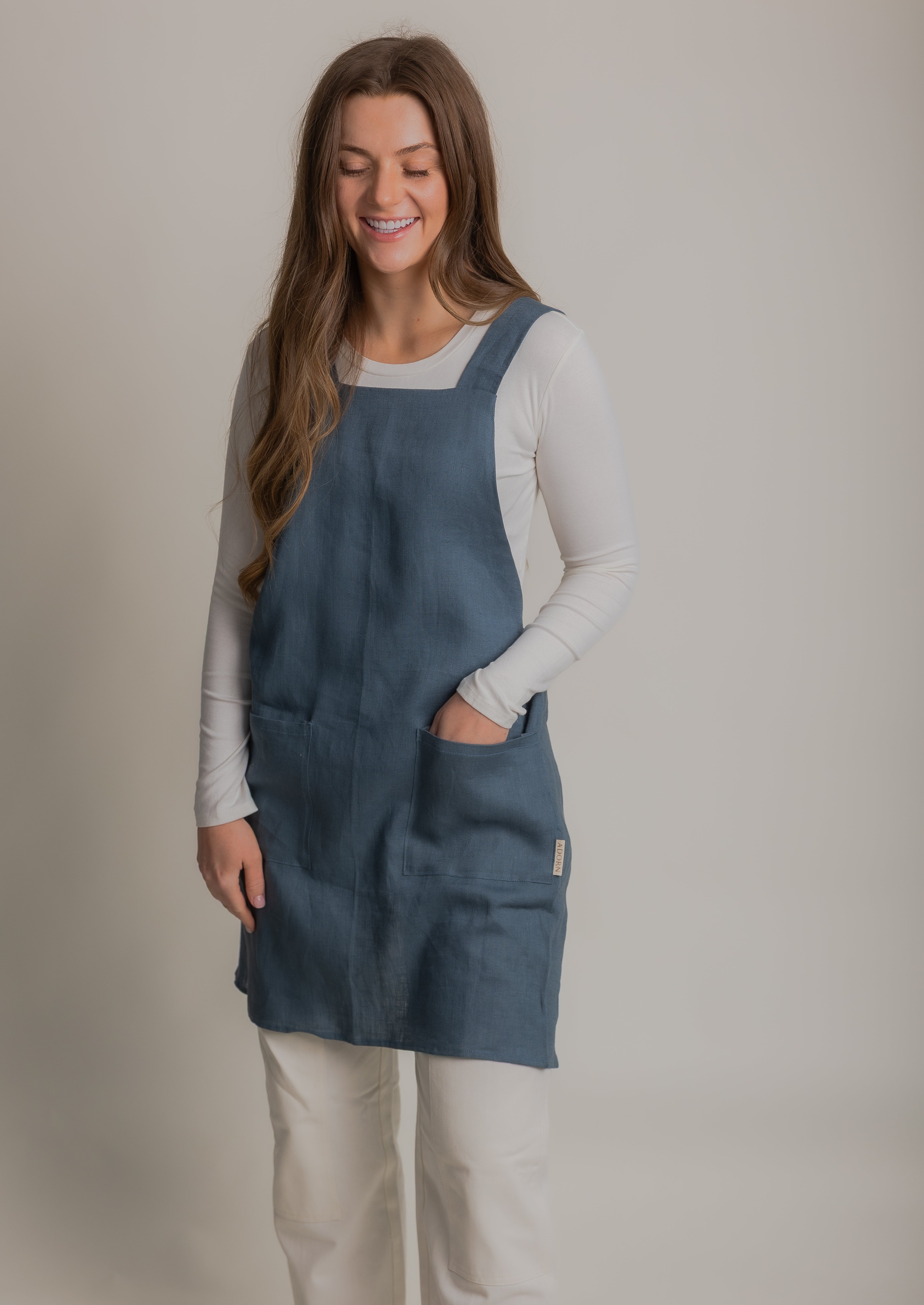 Linen Crossback Apron