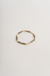 Gold & Smokey Quartz Stretchy Bracelet