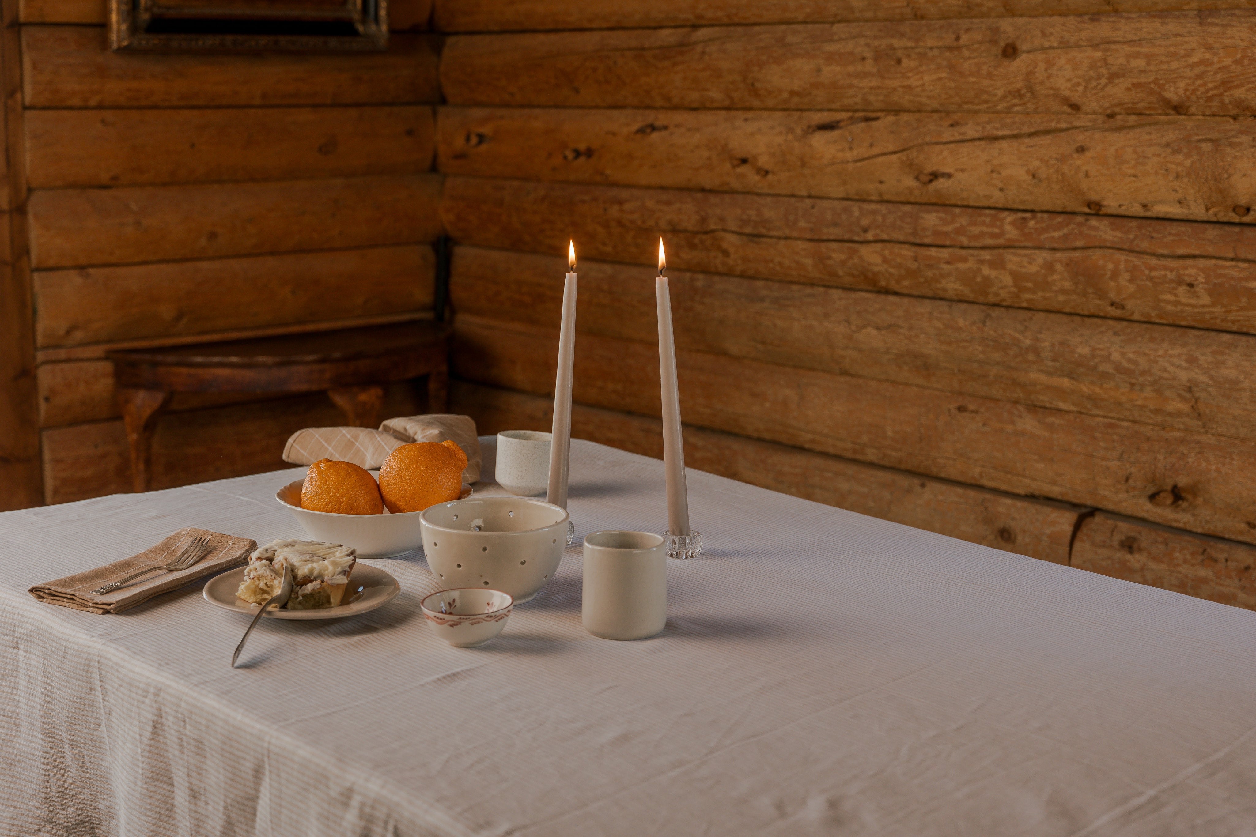 Linen Striped Table Cloth