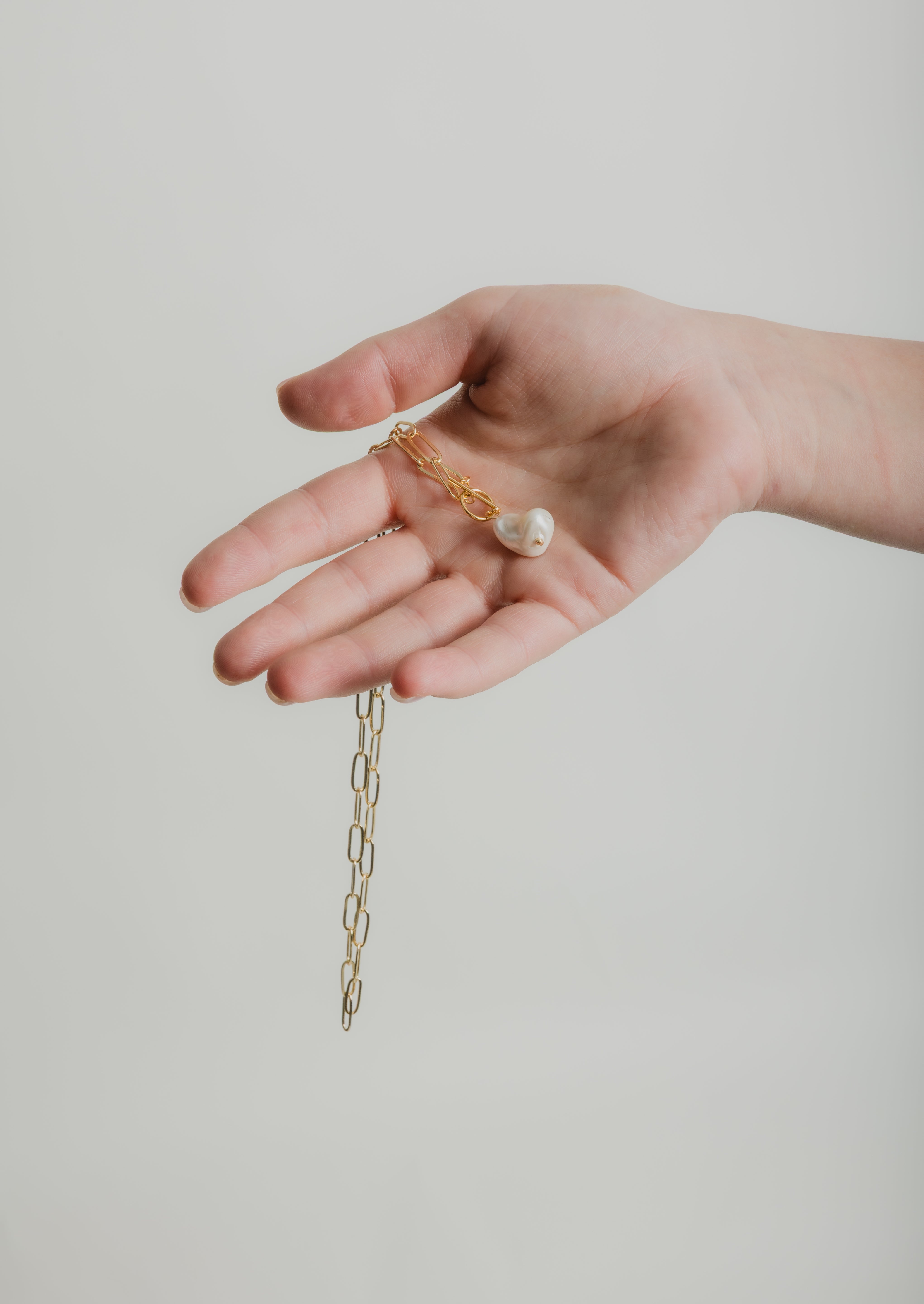 Pearly Paperclip Necklace