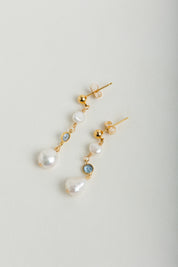 Claire Pearl + Sapphire Earring