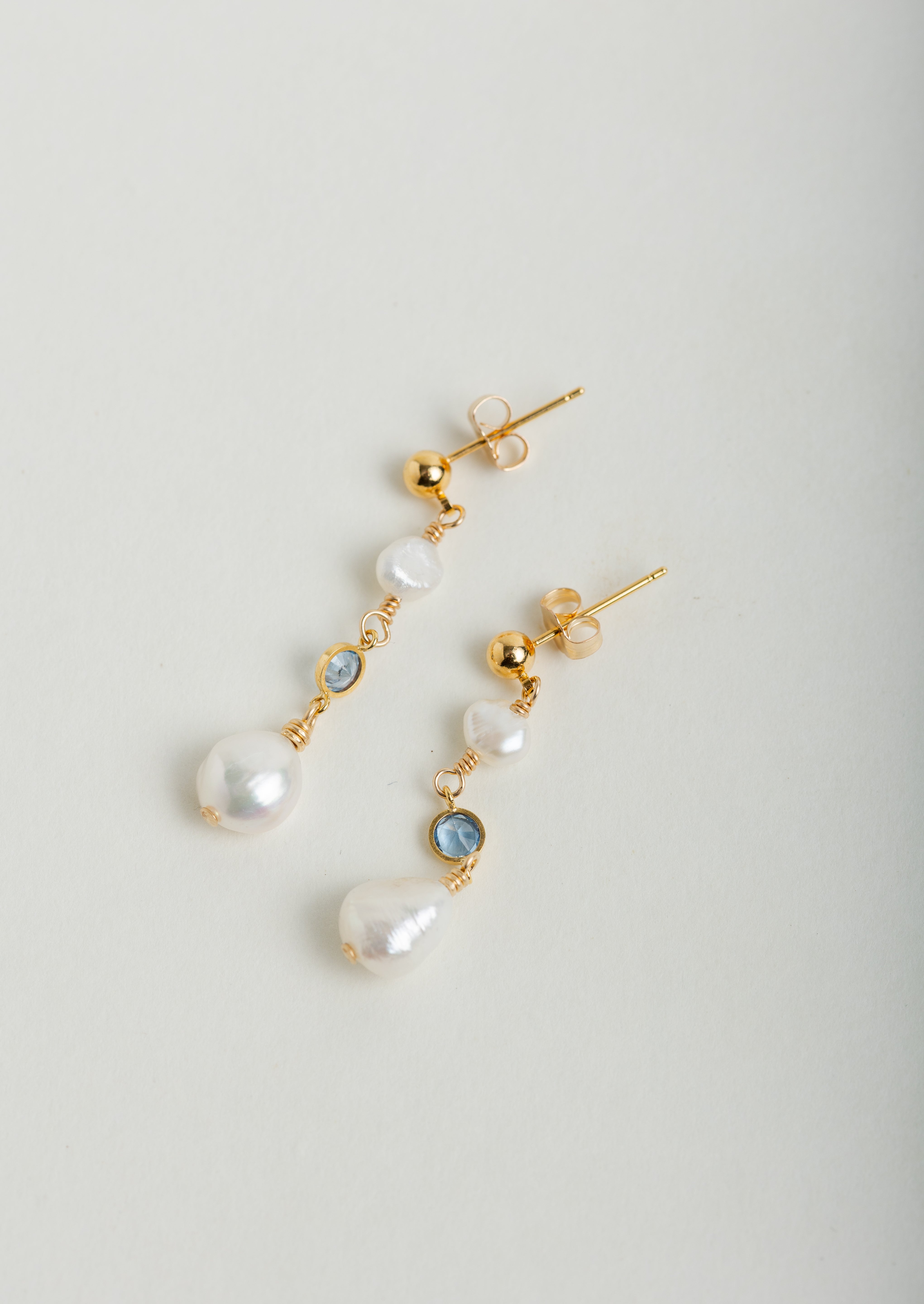 Claire Pearl + Sapphire Earring