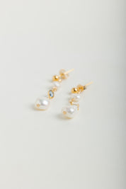 Claire Pearl + Sapphire Earring
