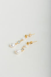 Claire Pearl + Sapphire Earring