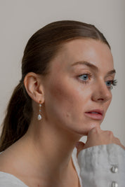 Claire Pearl + Sapphire Earring