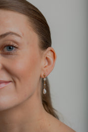 Claire Pearl + Sapphire Earring