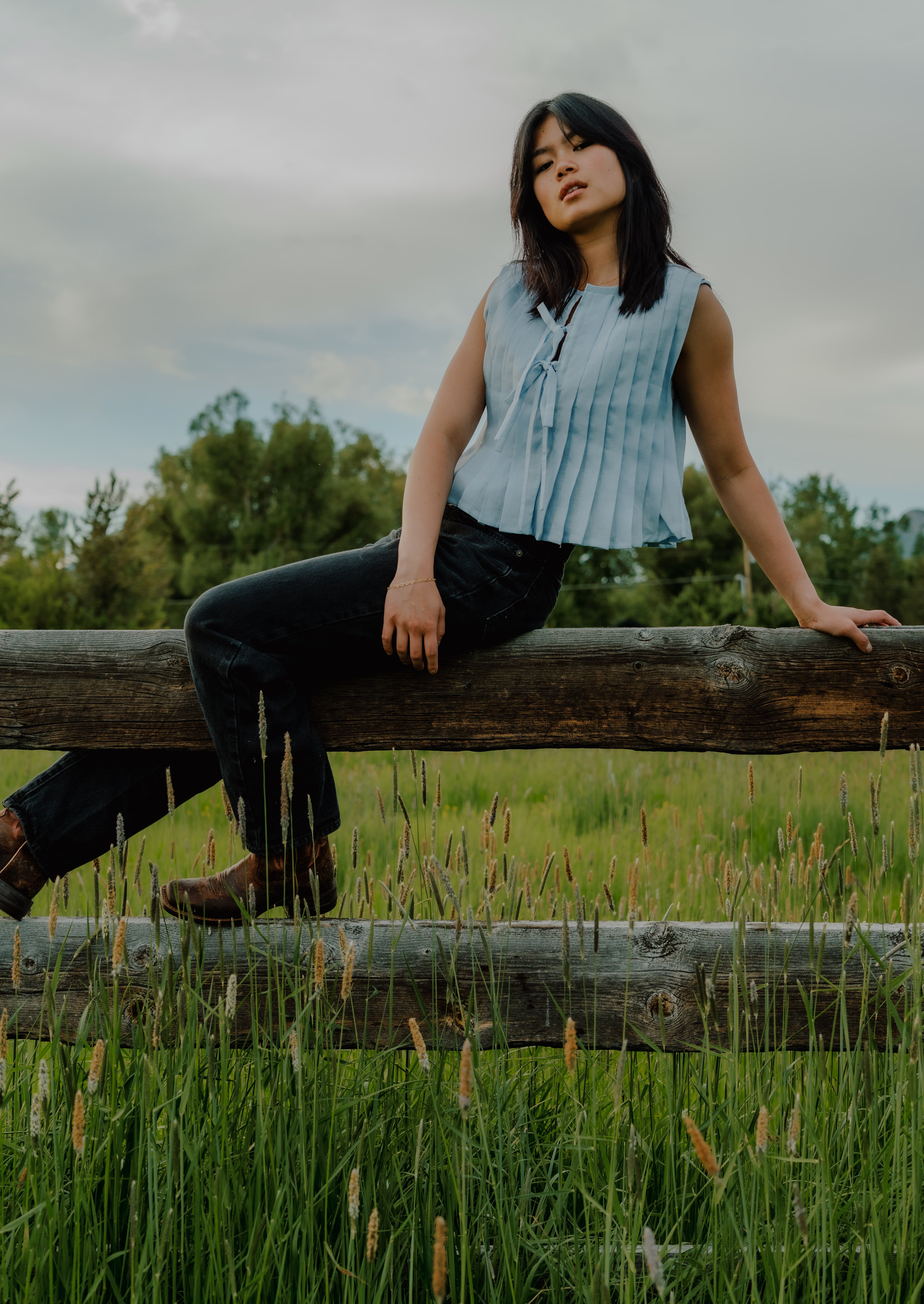 Peyton's Pleats & Bows Shirt