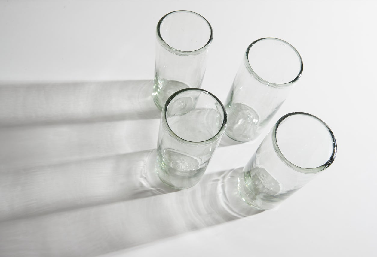 Set of 4 - Handblown Mexican Glassware