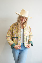 Pale Yellow Quilted Jacket