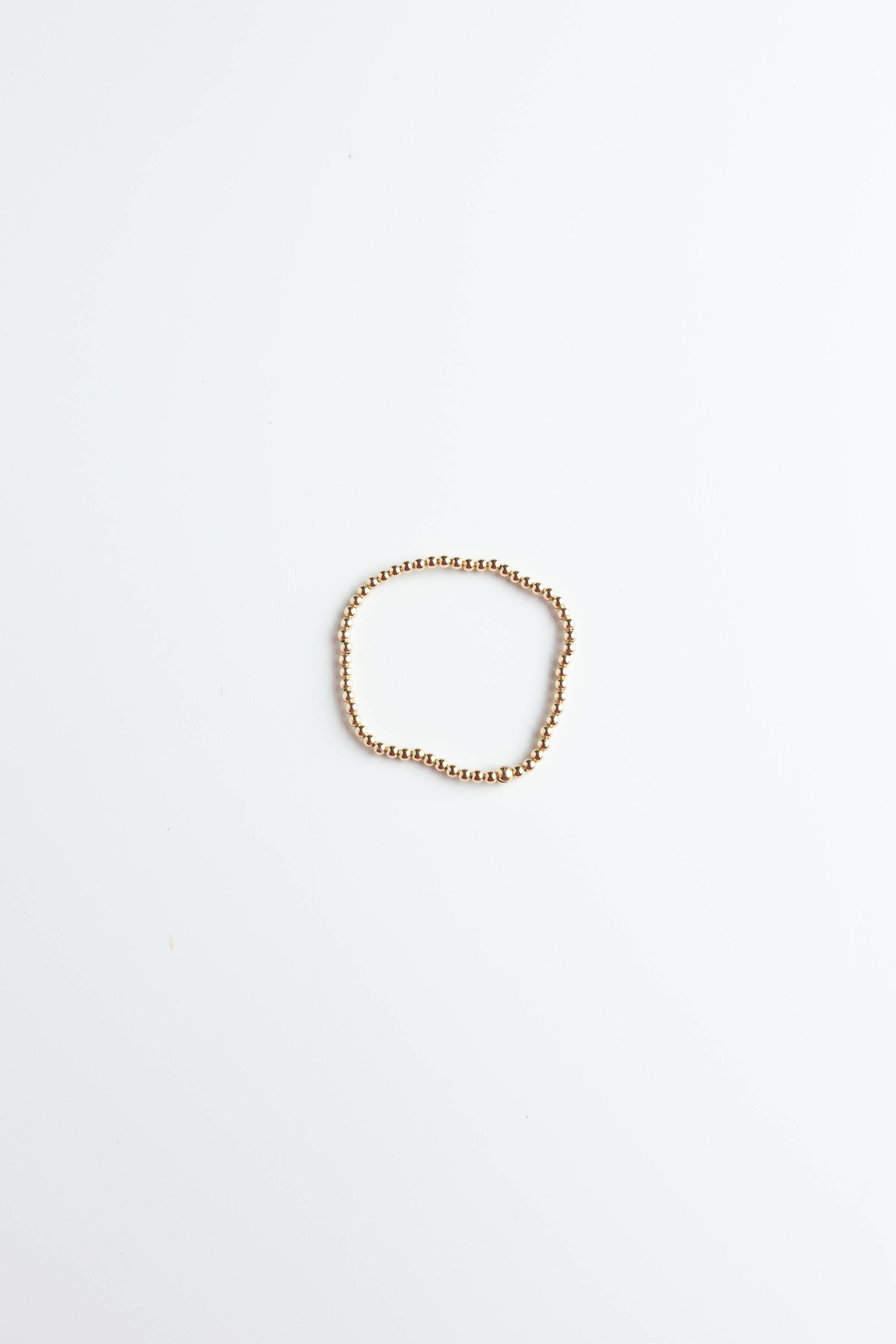 Small Gold Beaded Stretchy Bracelet