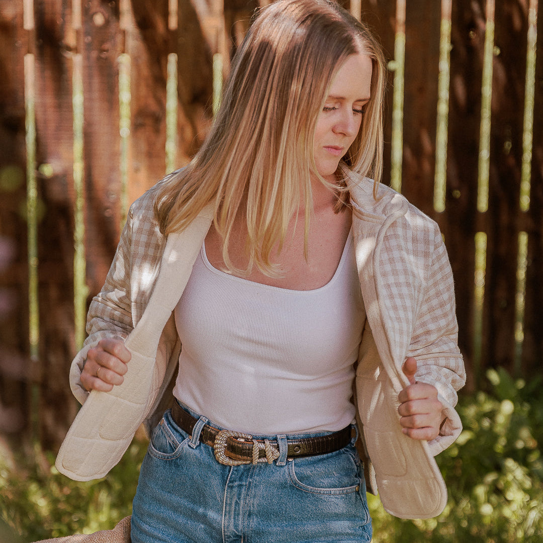 Gingham Quilted Jacket