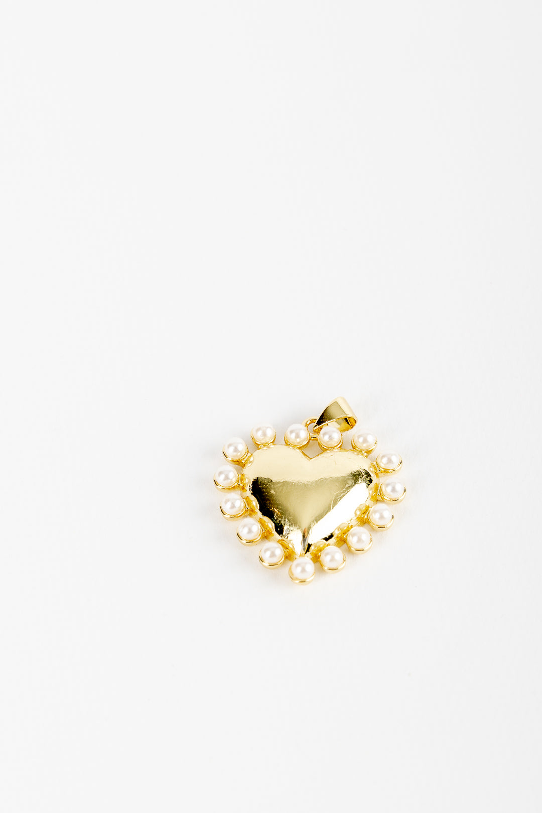 Dotted Pearl Heart Charm