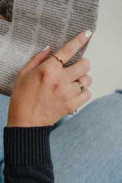 14k Solid Gold Baguette Stacking Ring