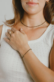 Solene Bracelet - Gold Obsidian