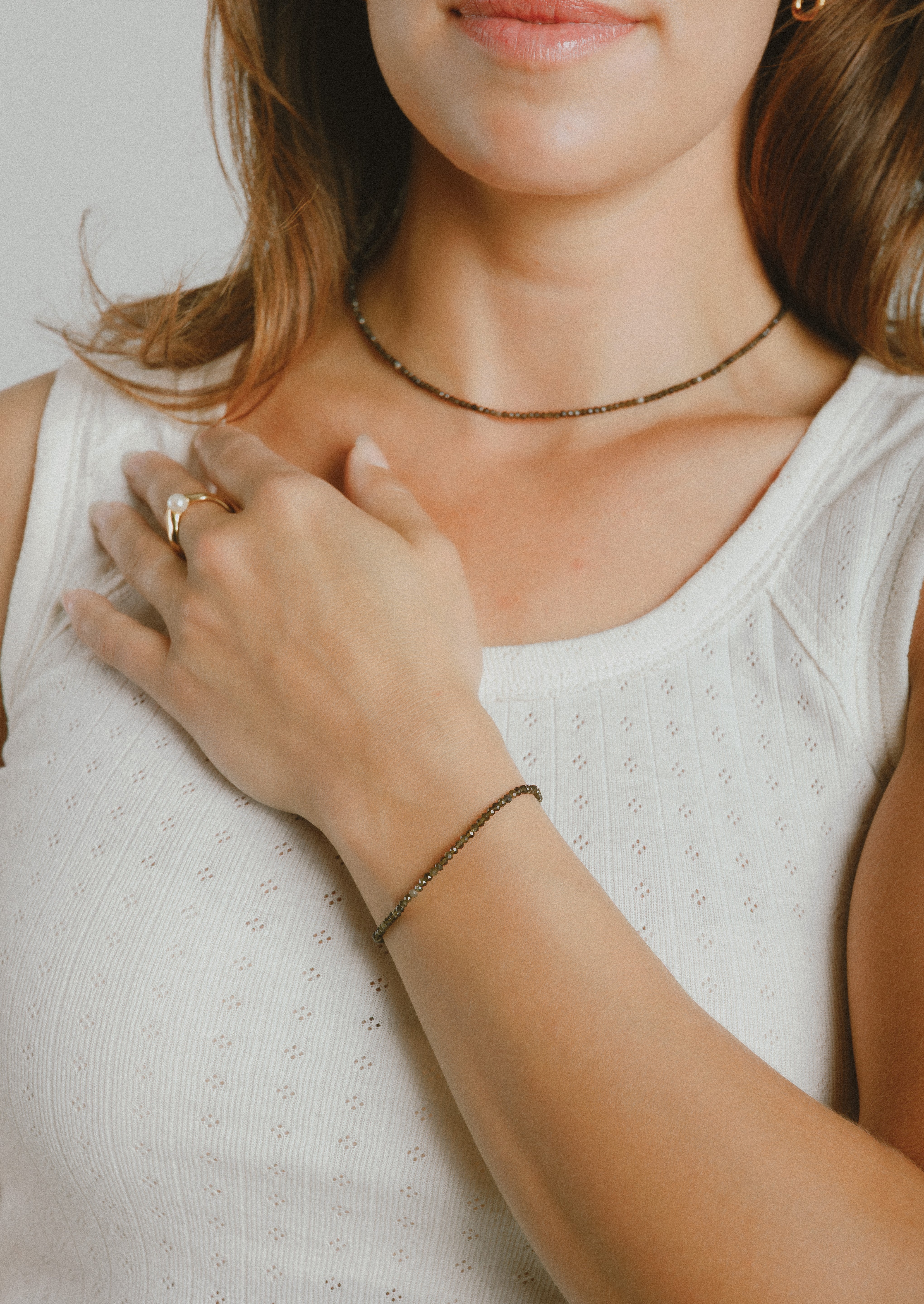 Solene Bracelet - Gold Obsidian