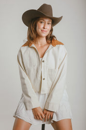 Cropped Barn Jacket - Embroidered Cowboy