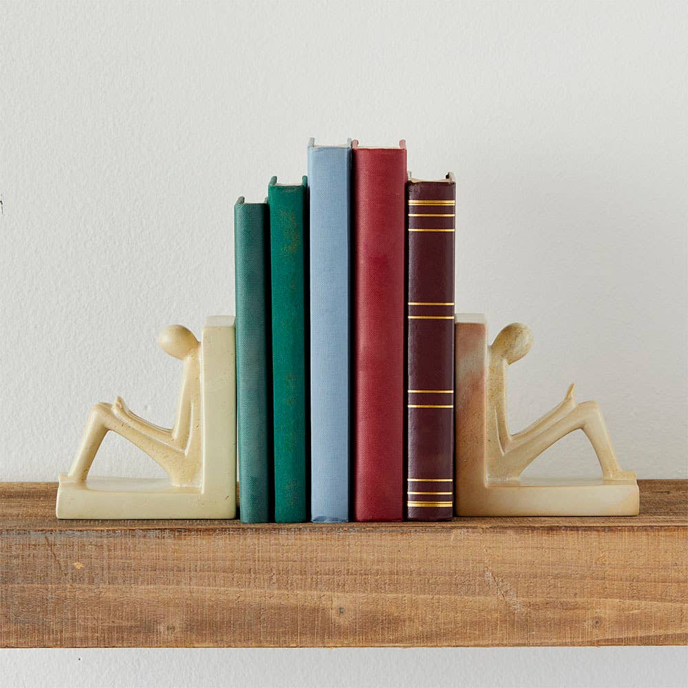 Reader Soapstone Bookends
