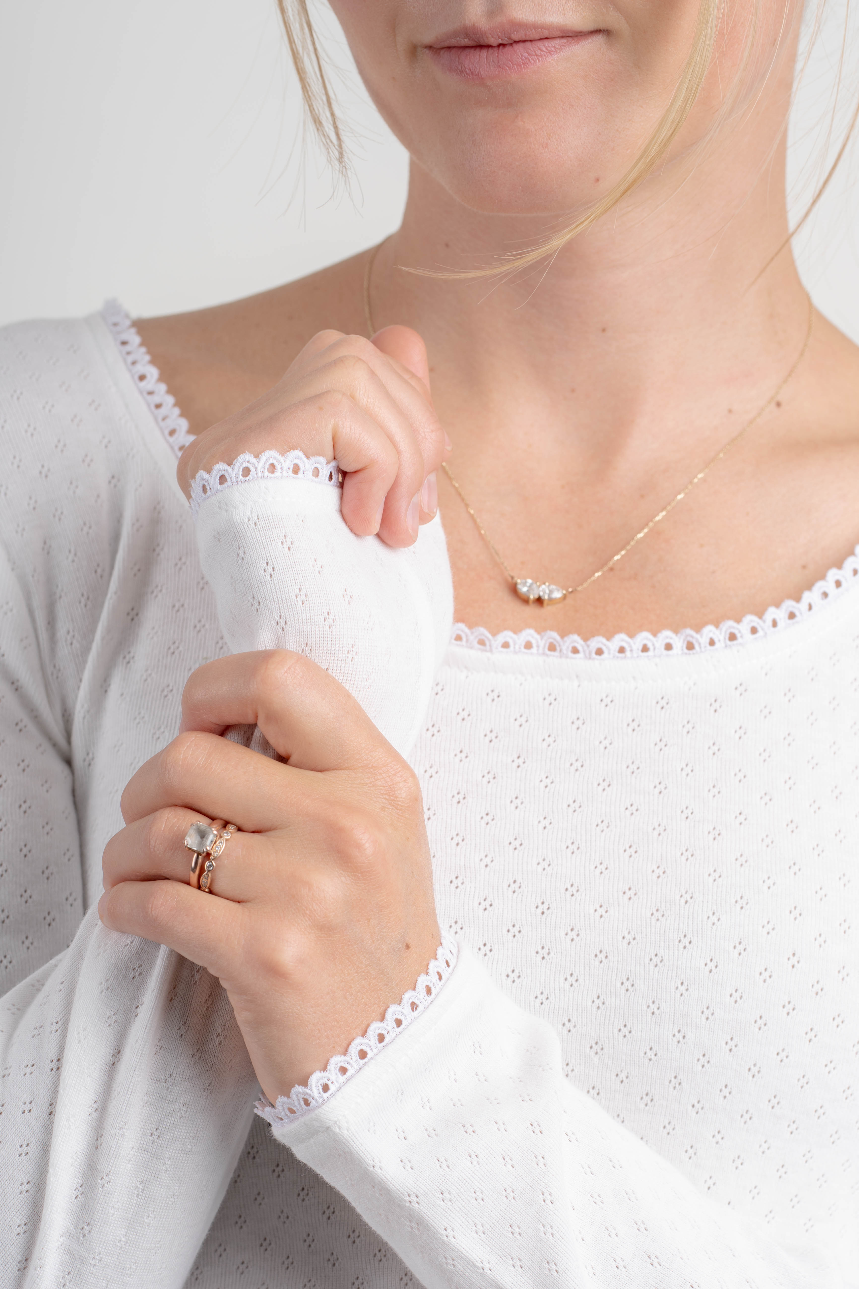 Lace Eyelit Long Sleeve