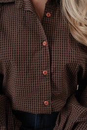 Billow Blouse - Brown Check