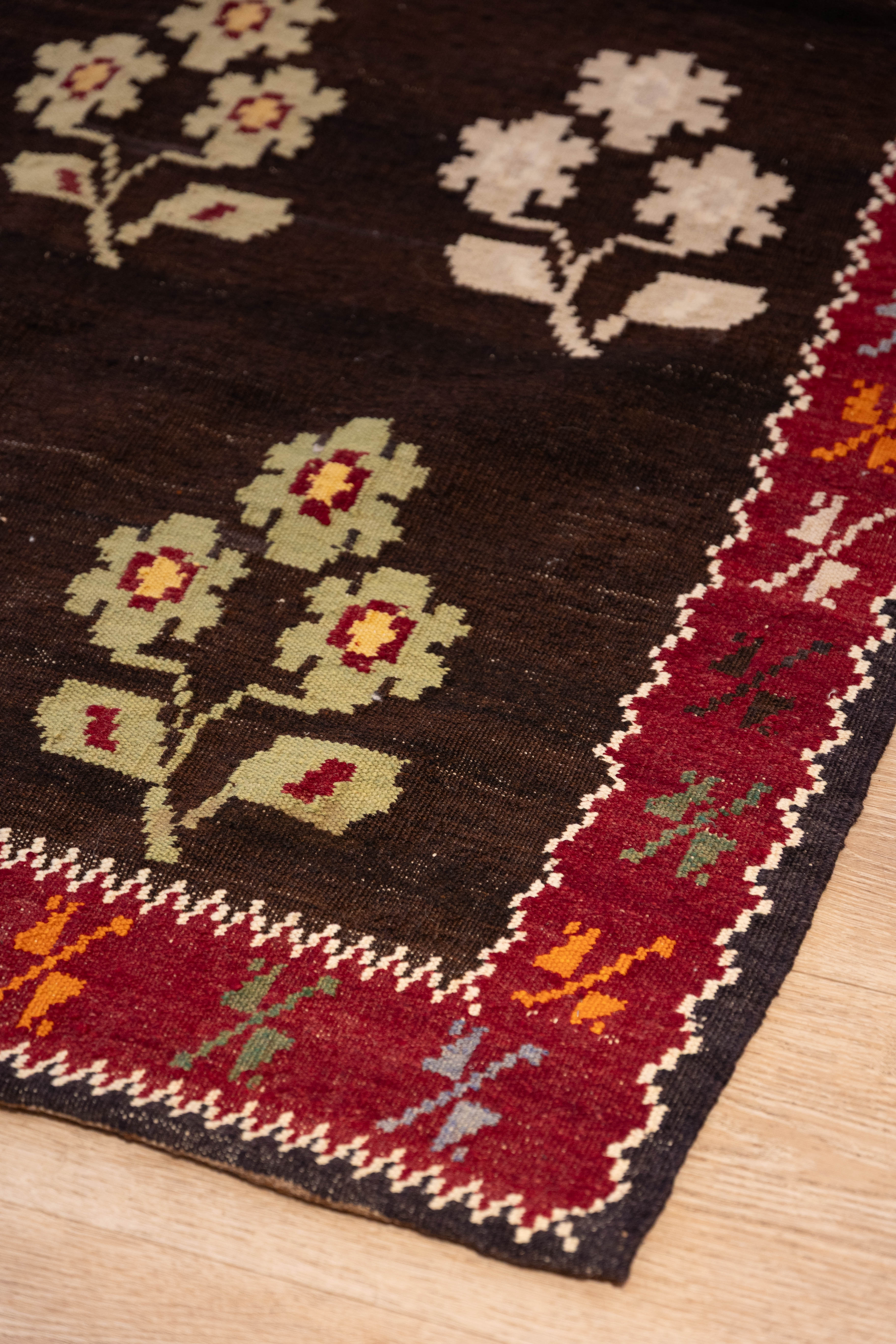 Chocolate Blossom Kilim 3'11" x 6'4"