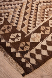 Espresso Diamond Kilim Runner 3'5" x 12'8"