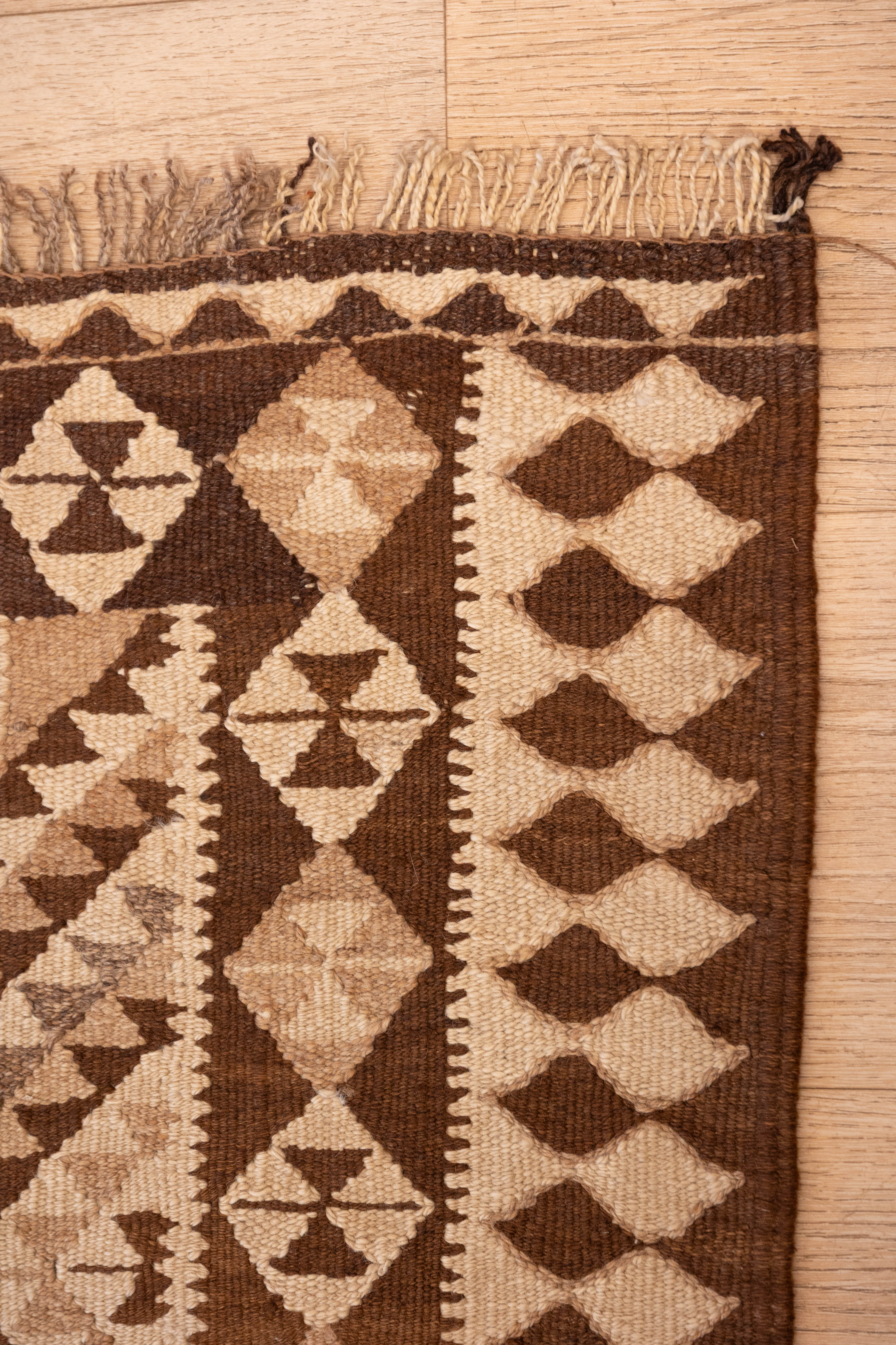 Espresso Diamond Kilim Runner 3'5" x 12'8"