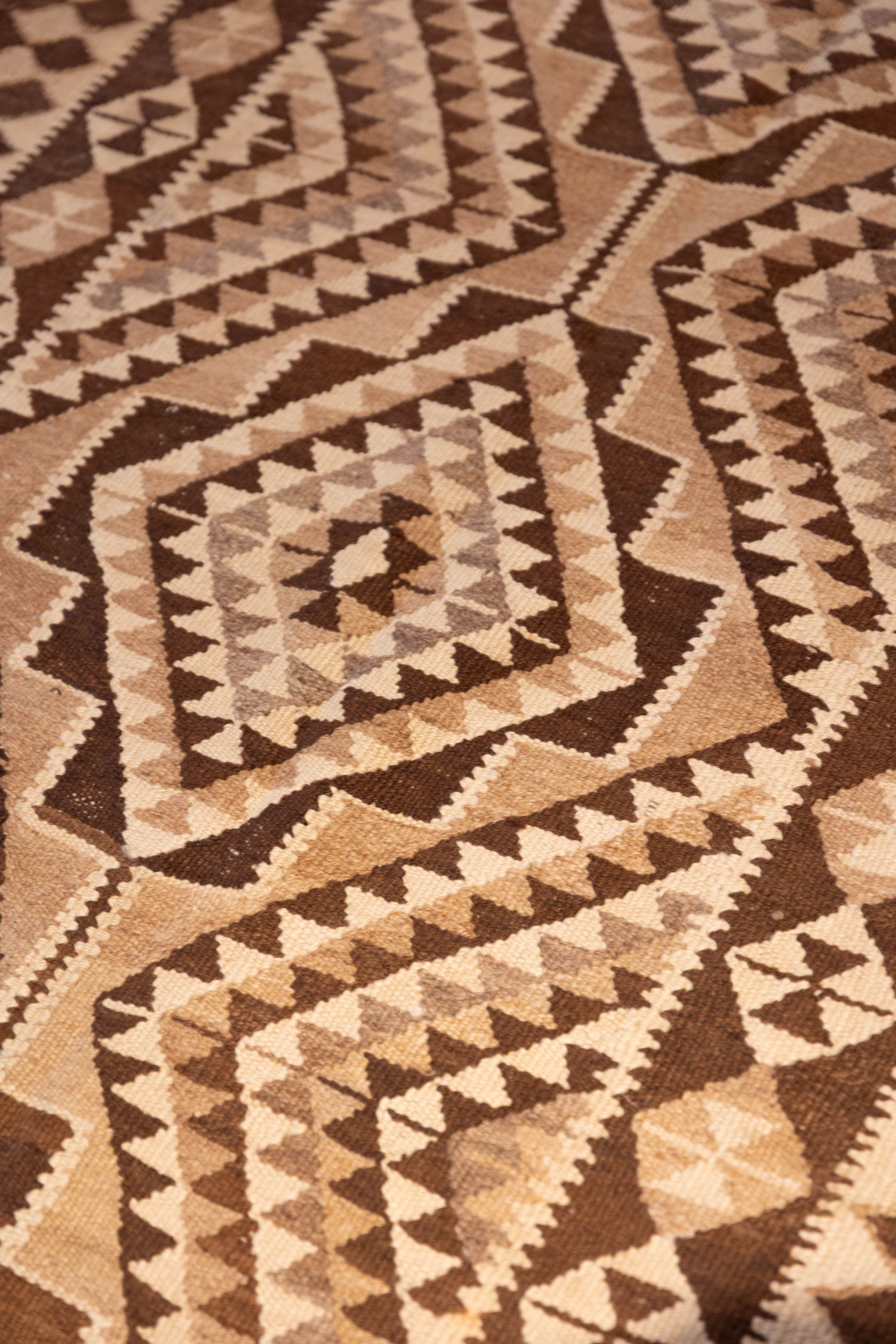 Espresso Diamond Kilim Runner 3'5" x 12'8"