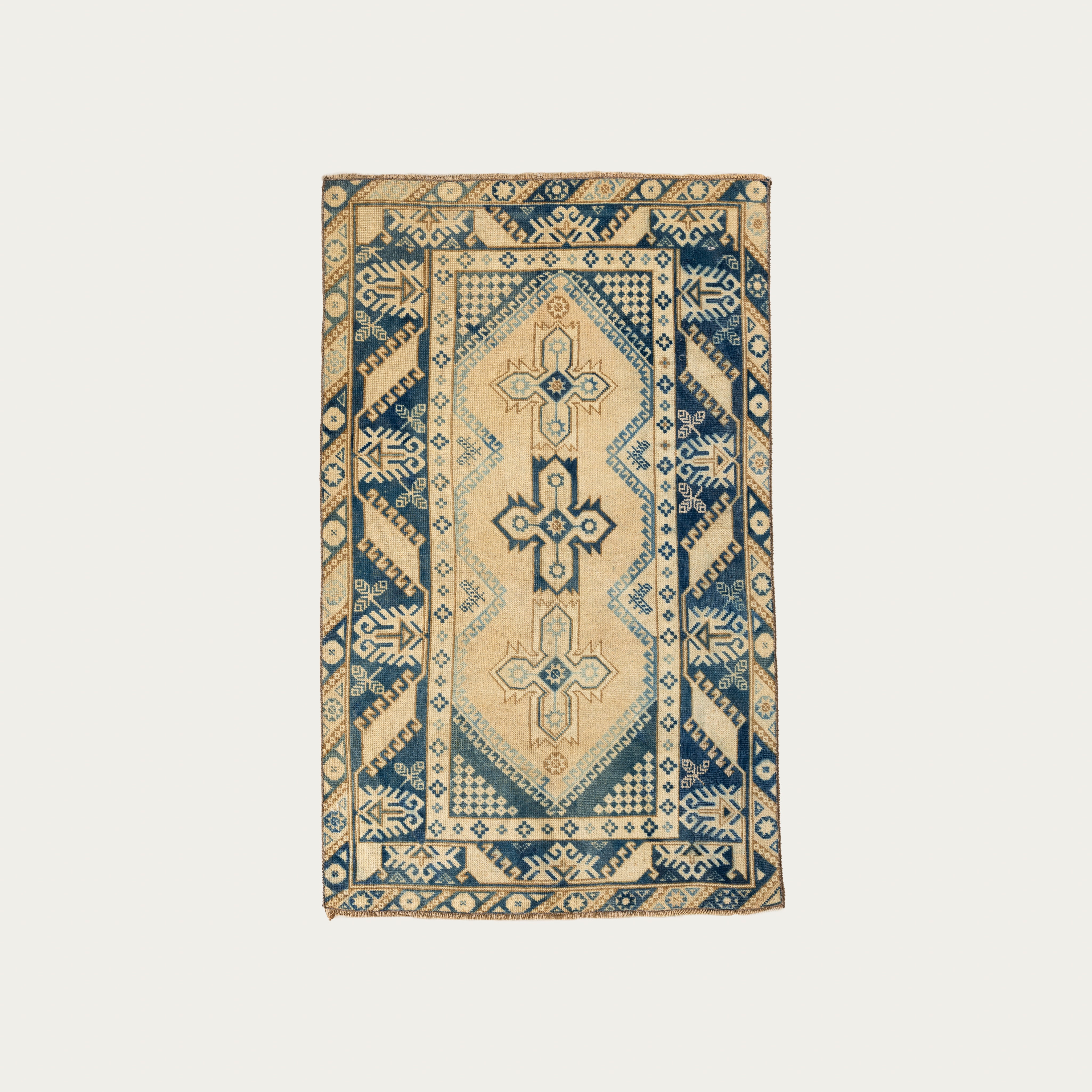 Indigo and Cream Carpet 6'1" x 3'8"