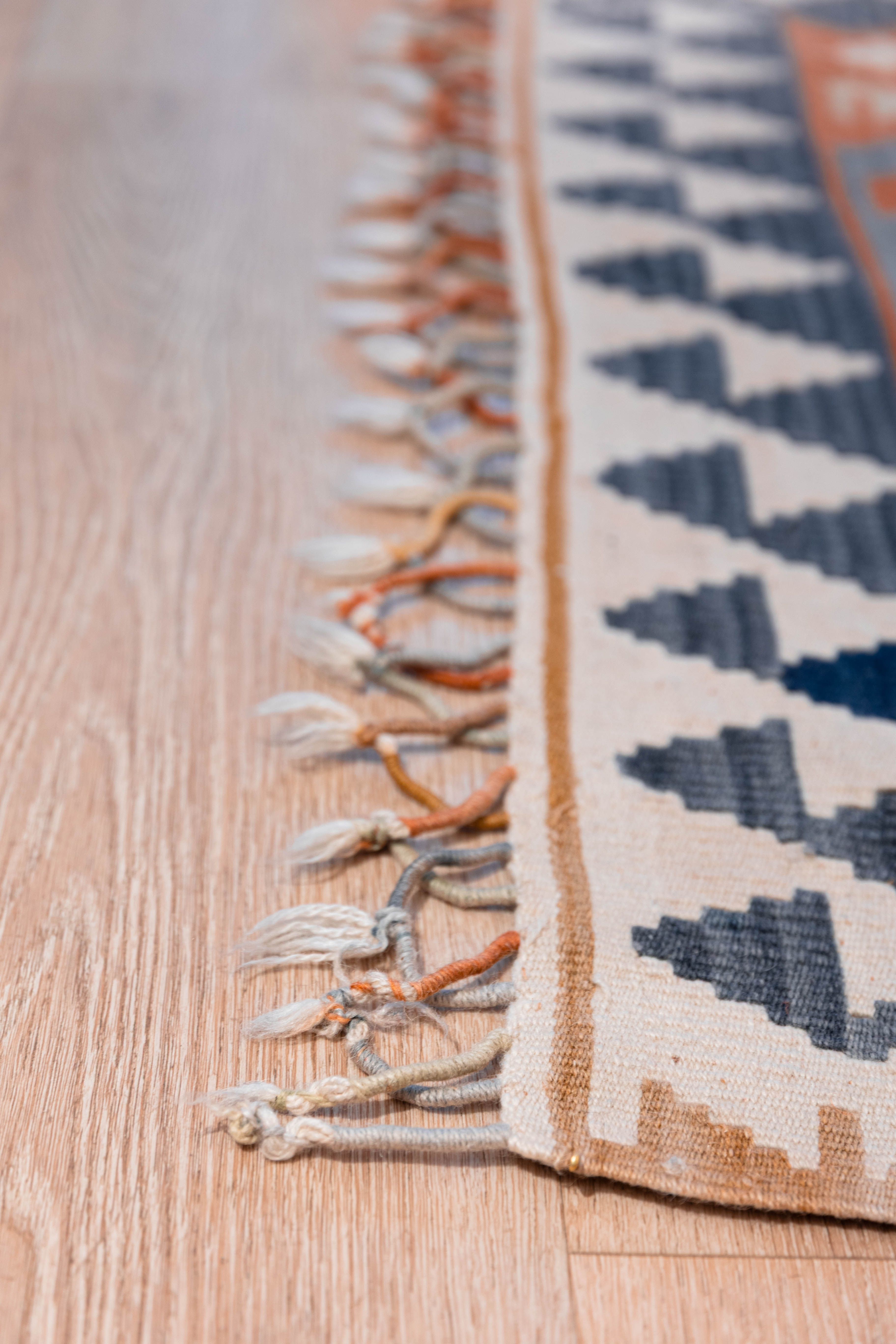 Peach Navy Kilim 3'7" x 5'9"