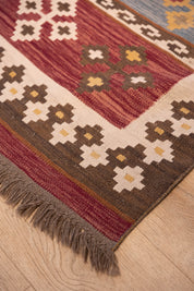 Rainbow Band Kilim 5'6" x 8'