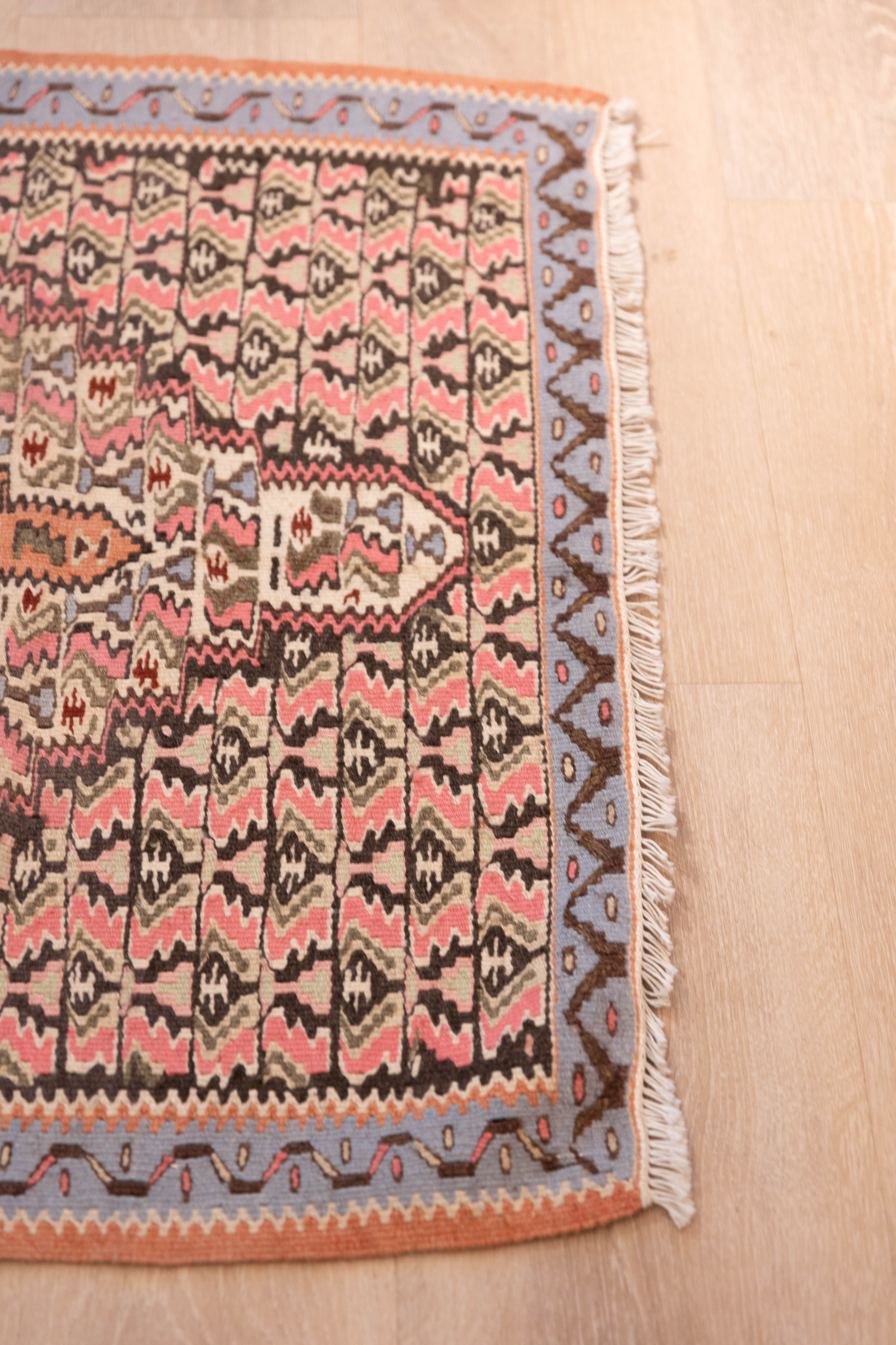 Rose Senneh Kilim 3'11" x 2'8"