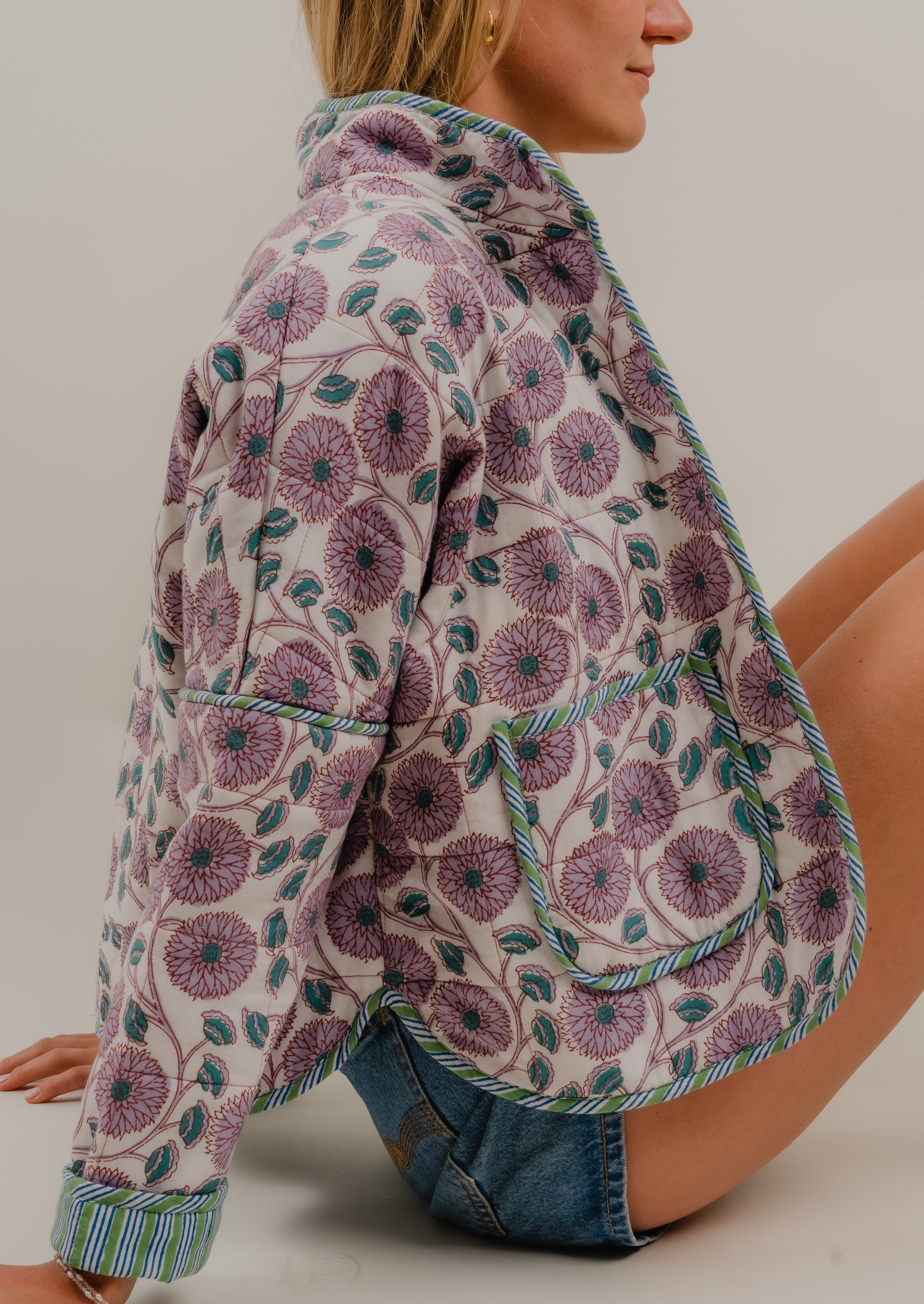 Fig Blossom Quilted Jacket