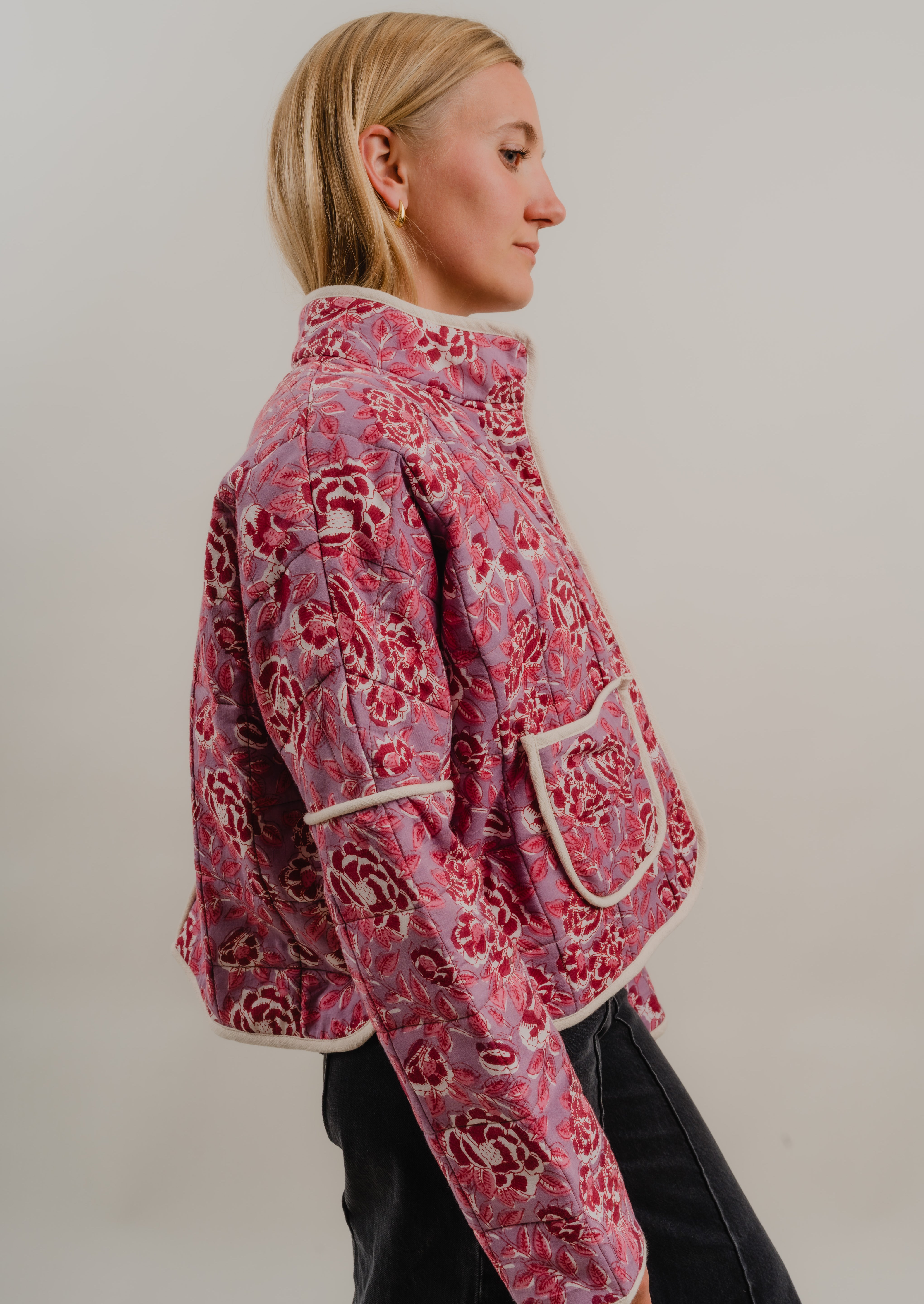 Rosewood Wine Quilted Jacket