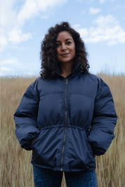 Sculpted Puffer Jacket - Navy
