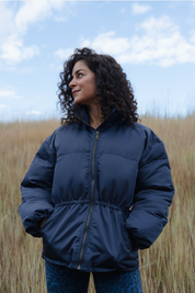 Sculpted Puffer Jacket - Navy