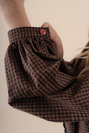 Billow Blouse - Brown Check