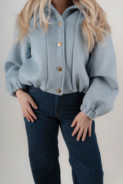 Blue Wool Bomber Jacket