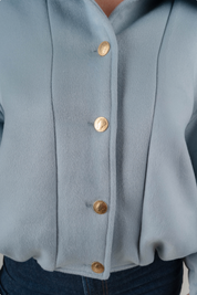 Blue Wool Bomber Jacket