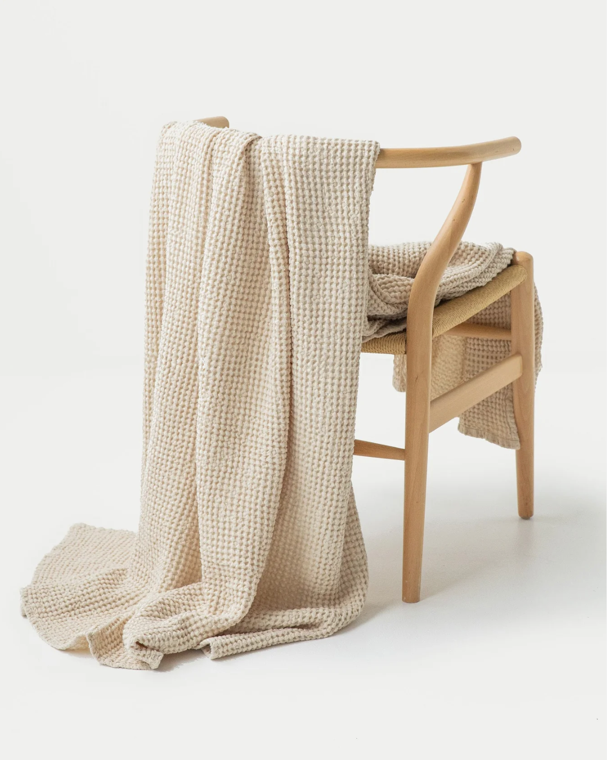 Waffle Linen Throw Blanket