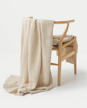 Waffle Linen Throw Blanket