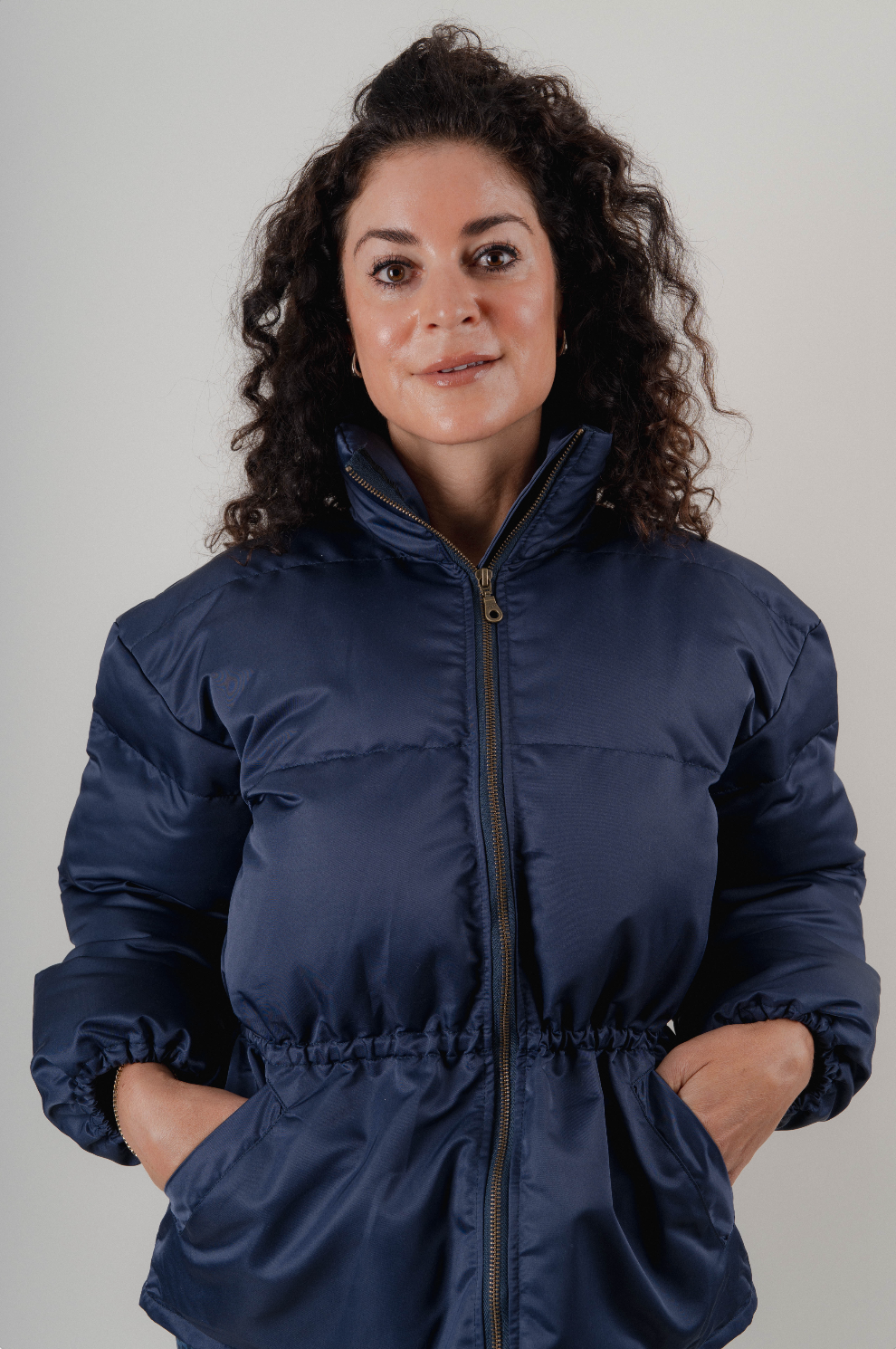 Sculpted Puffer Jacket - Navy