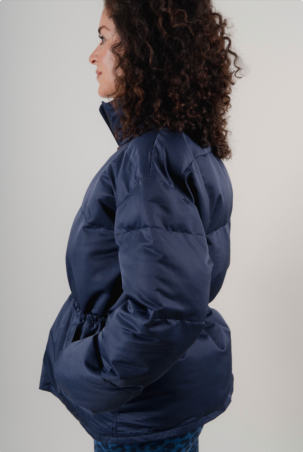 Sculpted Puffer Jacket - Navy