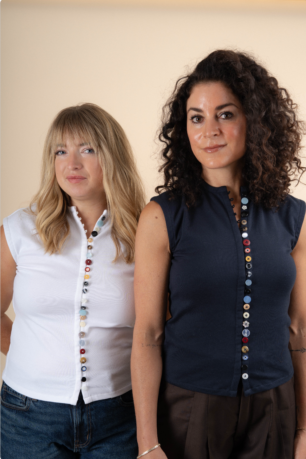 Mix Match Button Tank - Navy