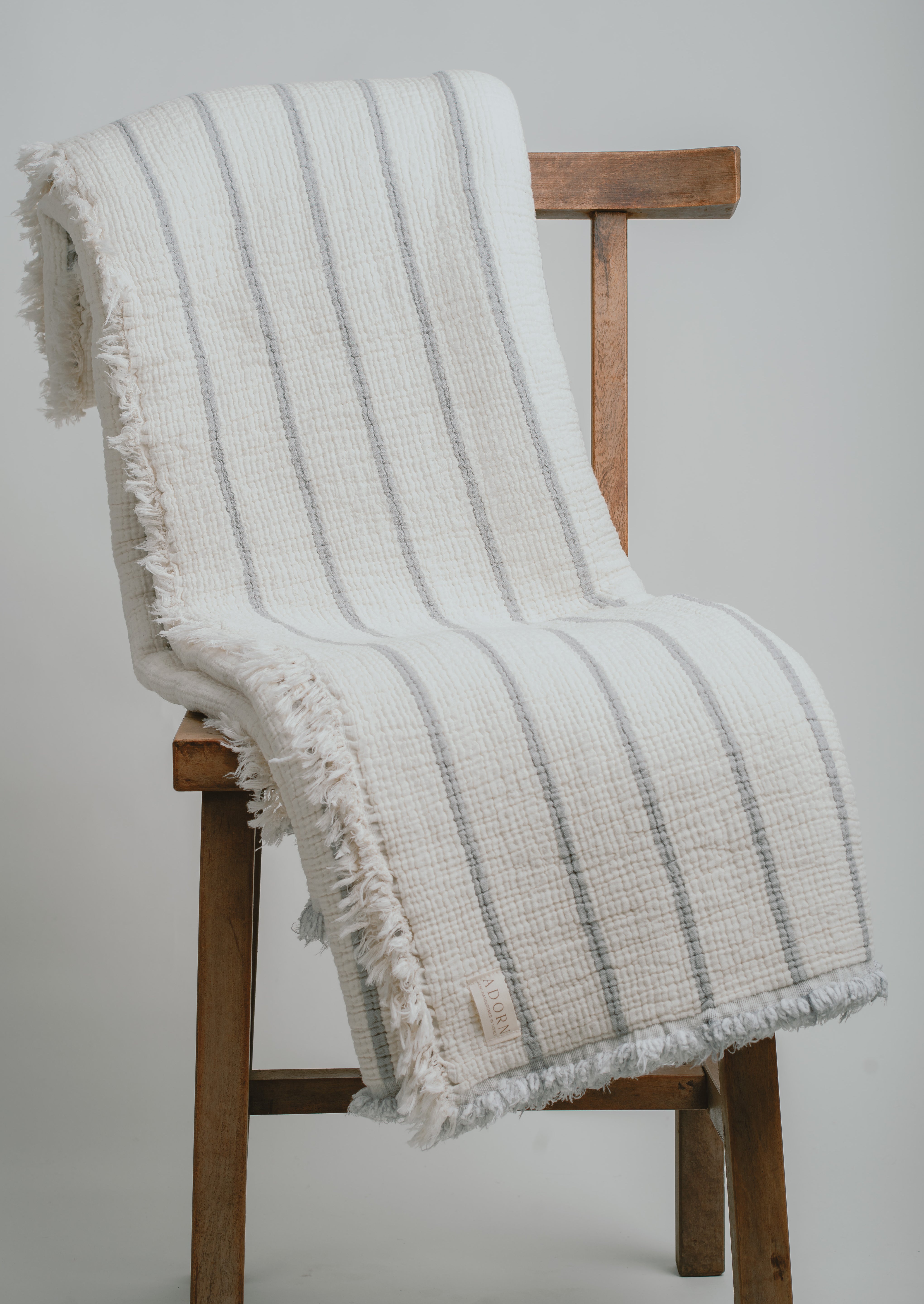 Queen Striped Muslin Blanket