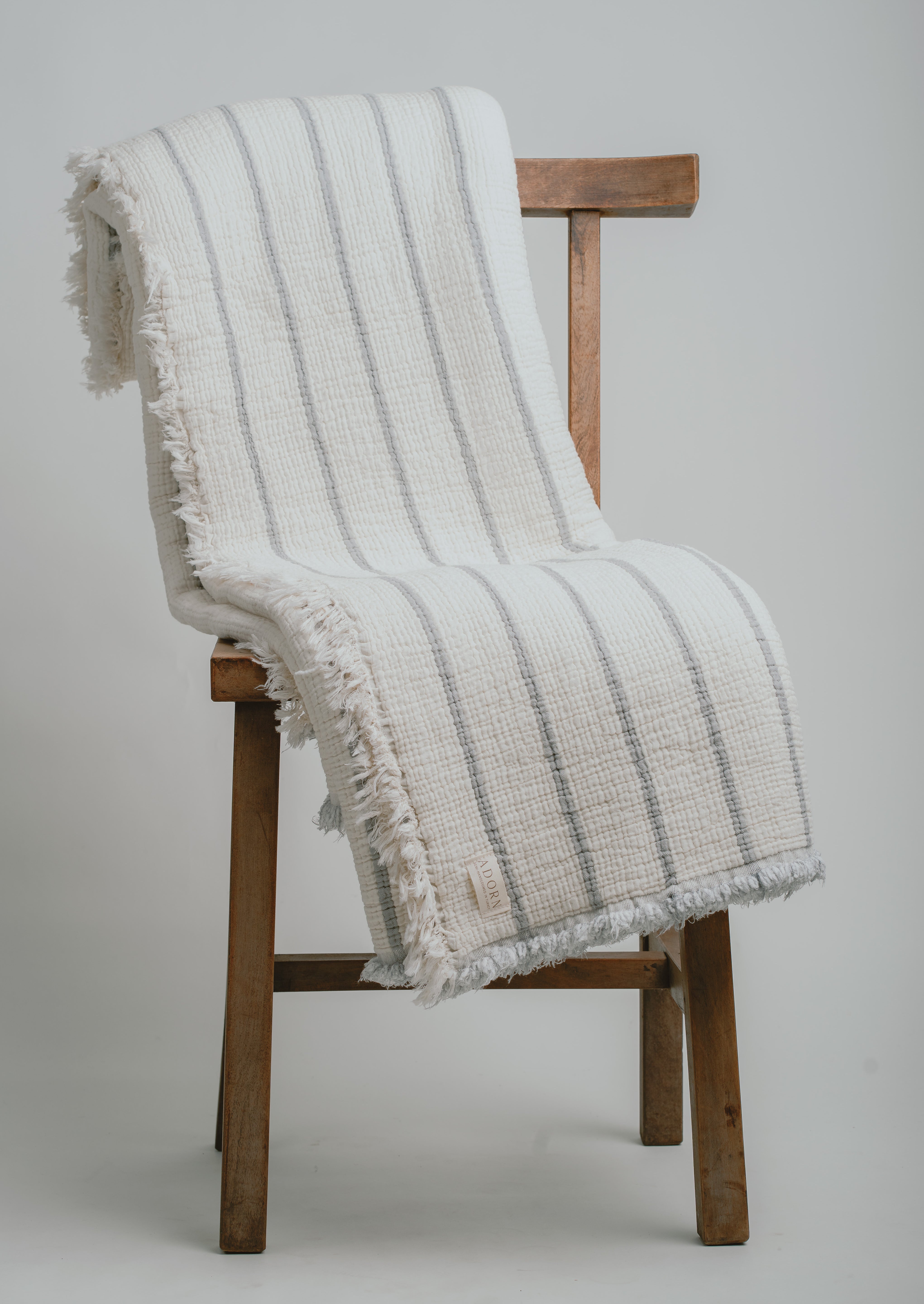 Queen Striped Muslin Blanket