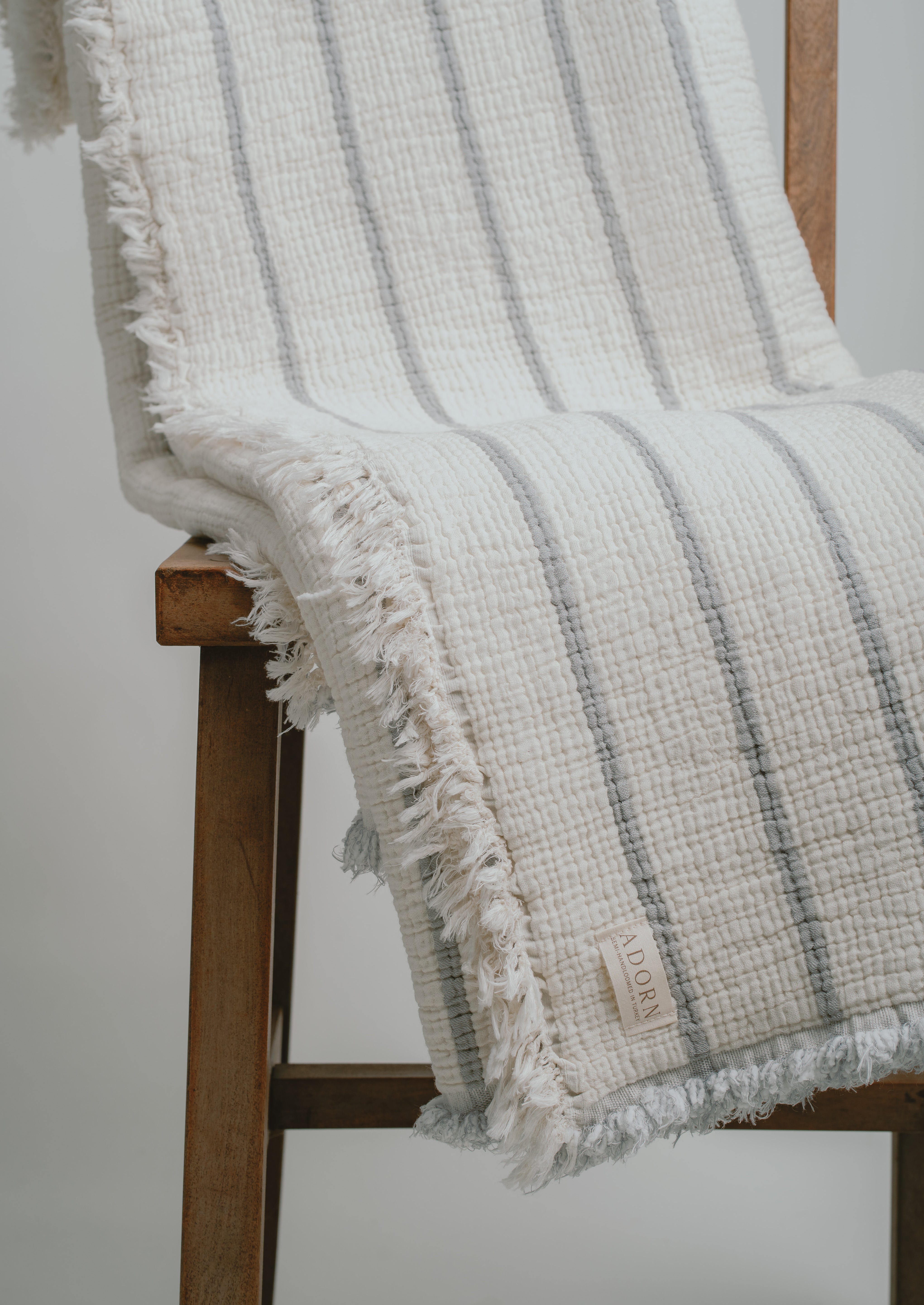 Queen Striped Muslin Blanket