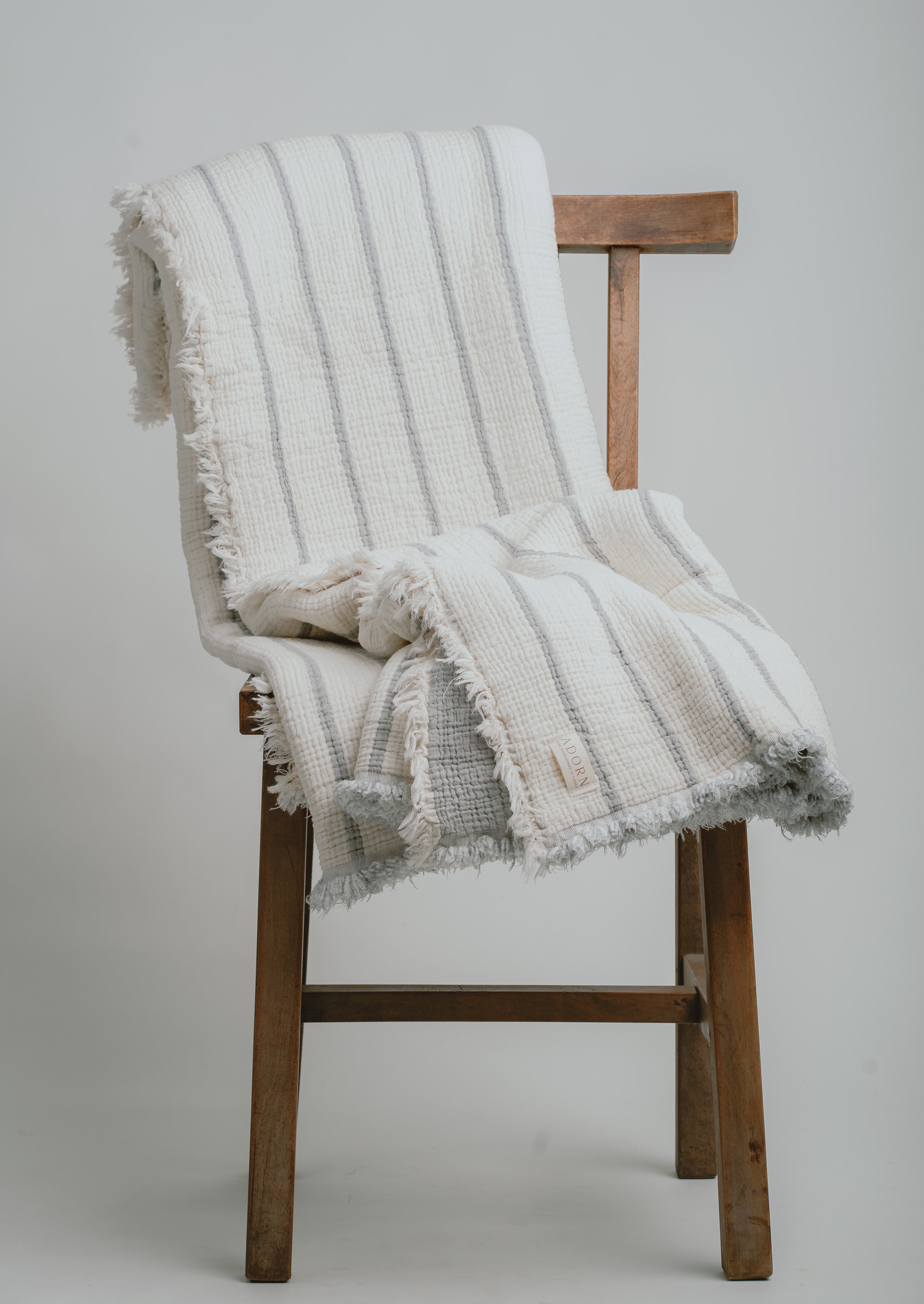 Queen Striped Muslin Blanket