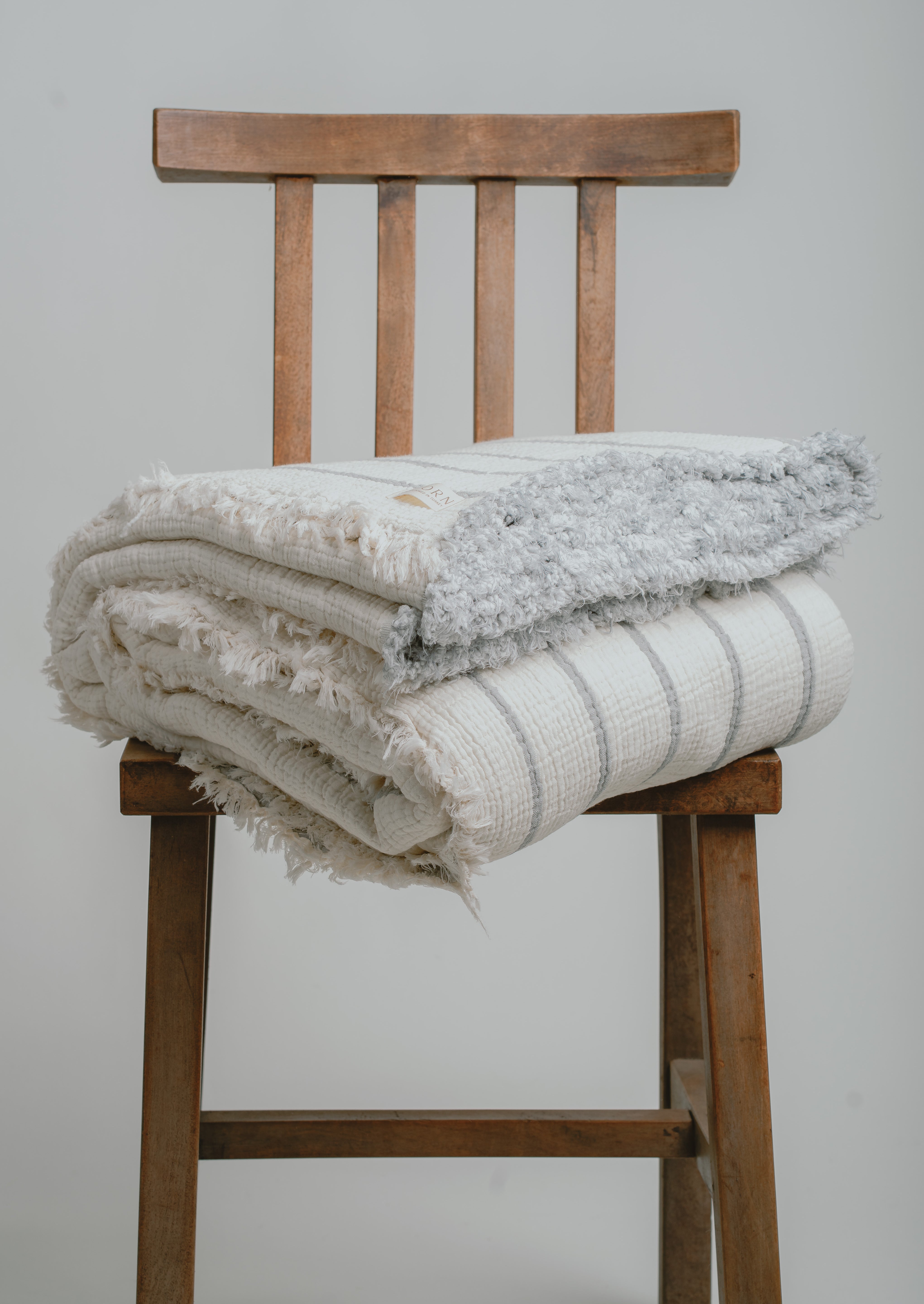 Queen Striped Muslin Blanket